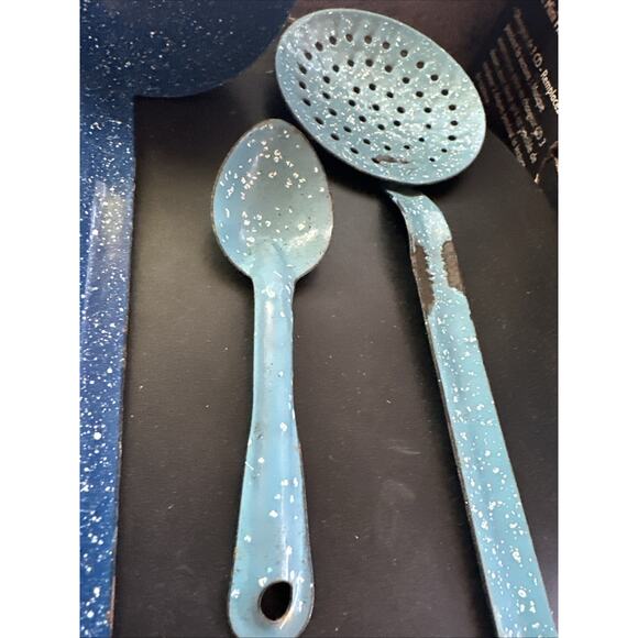 Antique Primitive Soup Food Ladle And Strainer Farm House Kitchen Decor Cooking - Picture 2 of 8